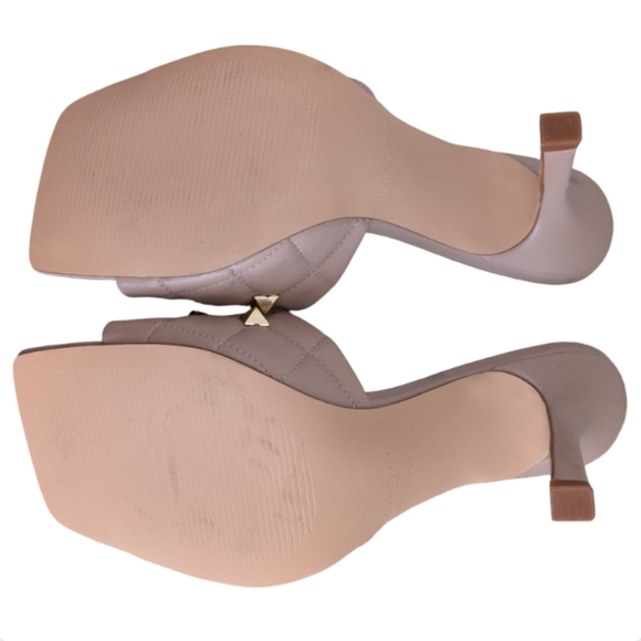 Marc Fisher Quilted Studded Square Toe Stiletto Heel Sandals Size 8.5 - Picture 7 of 11